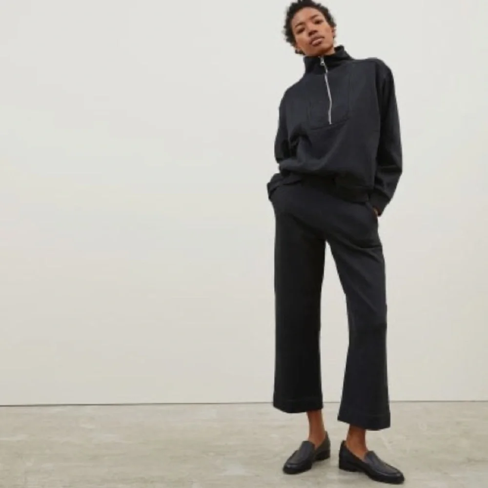 Everlane The Track Wide Leg Gray Pant L - Picture 9 of 10